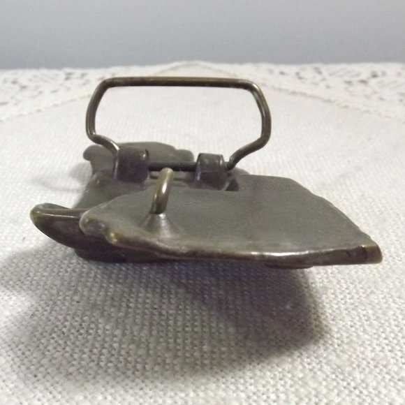 Vintage Distressed Brass Semi Truck Belt Buckle - Picture 7 of 7